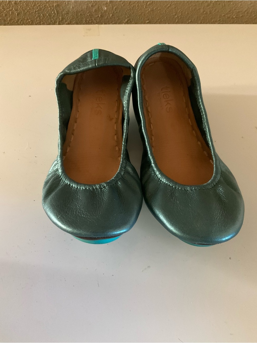Tieks Metallic Teal Foldable Ballet Flats